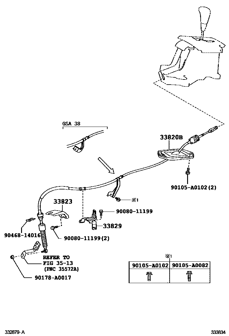 Toyota RAV4 Shift Lever & Retainer EPC diagram — 333834