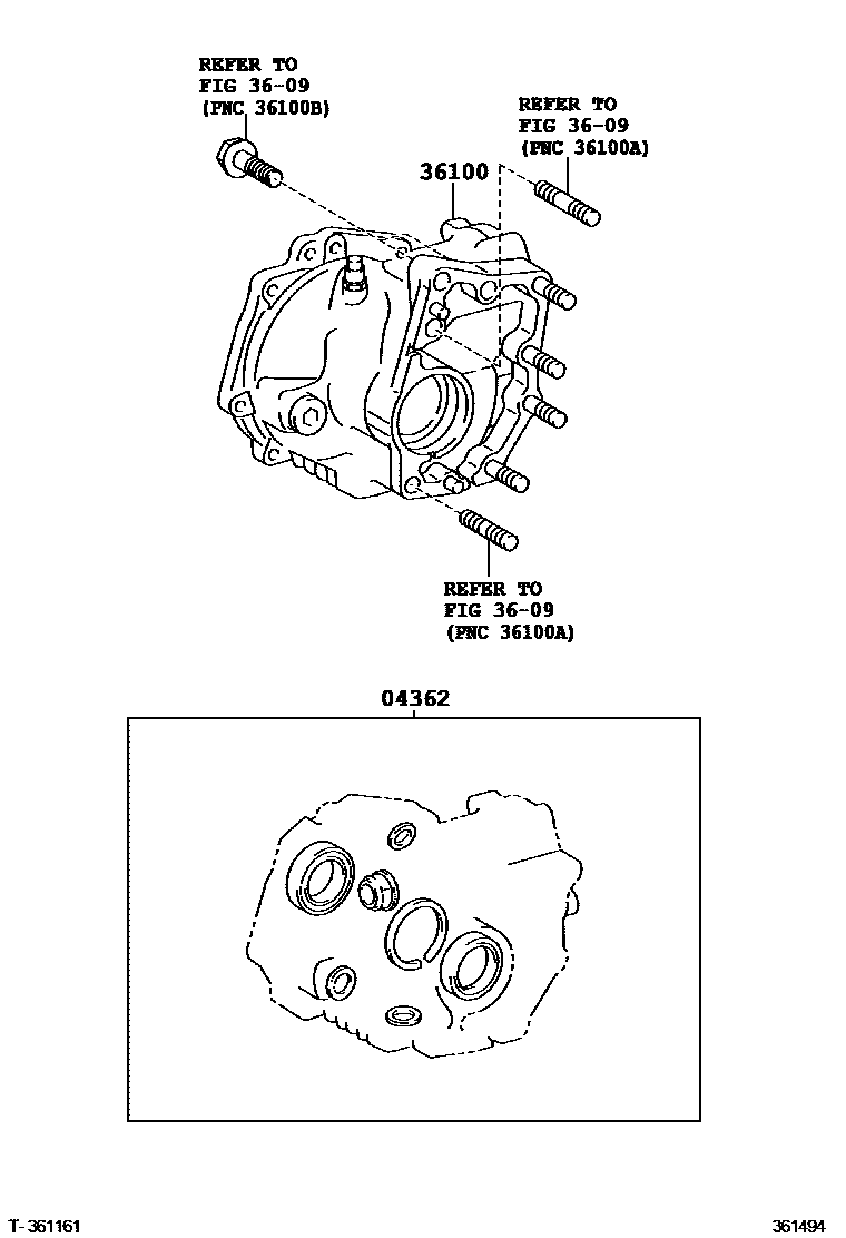 Toyota RAV4 Transfer Assembly & Gasket Kit EPC diagram — 361494