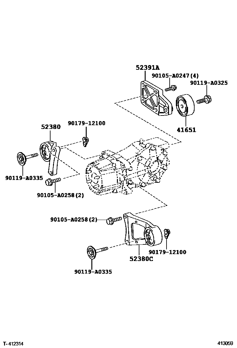 Toyota RAV4 后桥壳和差速器 EPC diagram — 413059