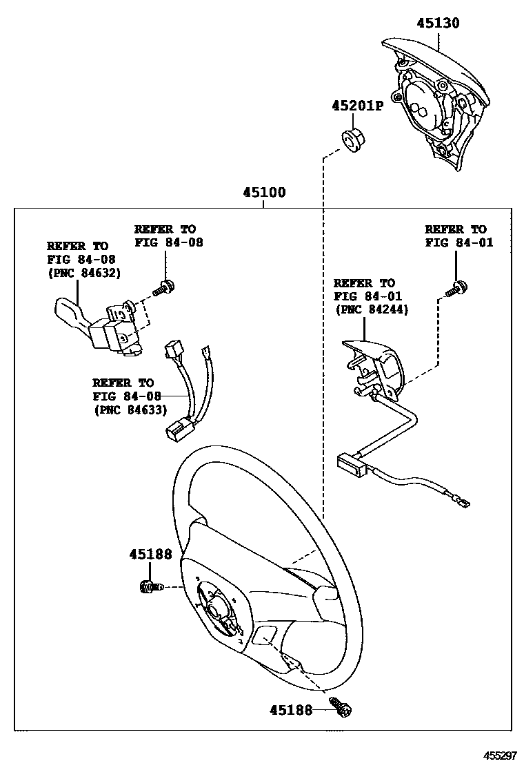 Toyota RAV4 Steering Wheel EPC diagram — 455297