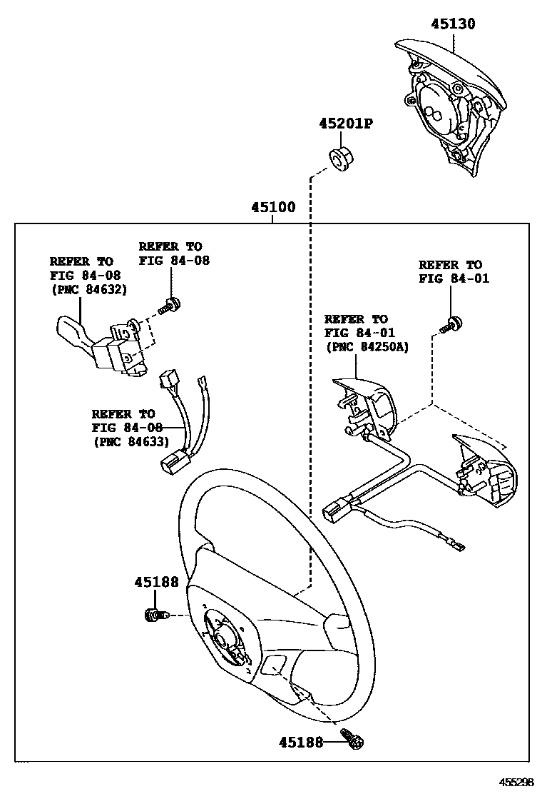 Toyota RAV4 Steering Wheel EPC diagram — 455298