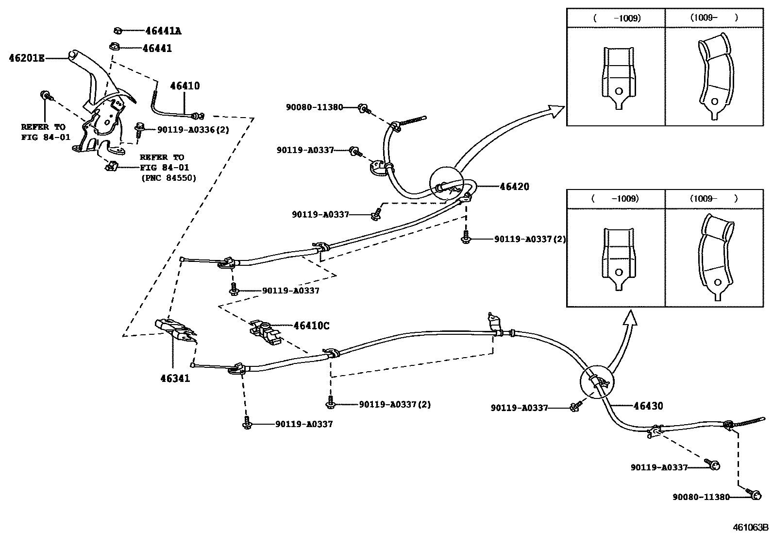 Toyota RAV4 Parking Brake & Cable EPC diagram — 461063B