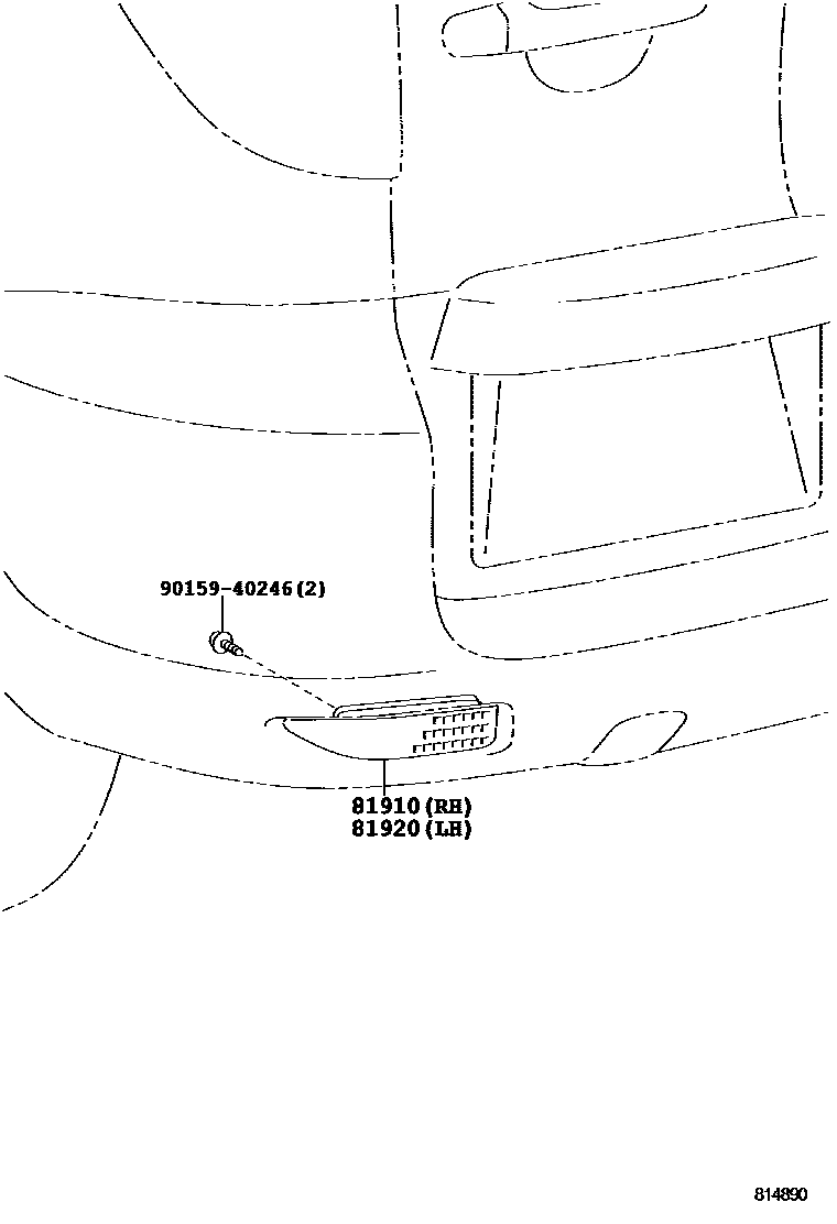Toyota RAV4 reflector EPC diagram — 814890