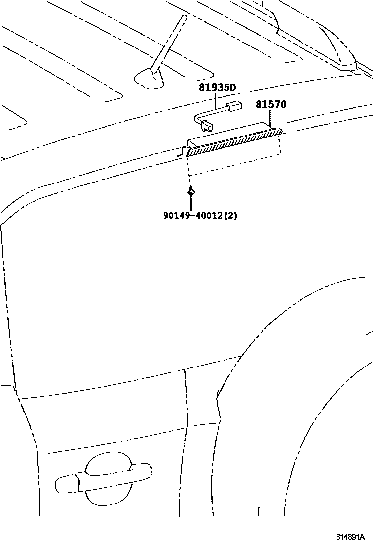 Toyota RAV4 高位刹车灯 EPC diagram — 814891A