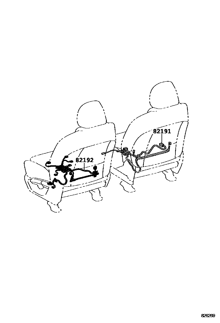 Toyota RAV4 线束和卡夹 EPC diagram — 826269