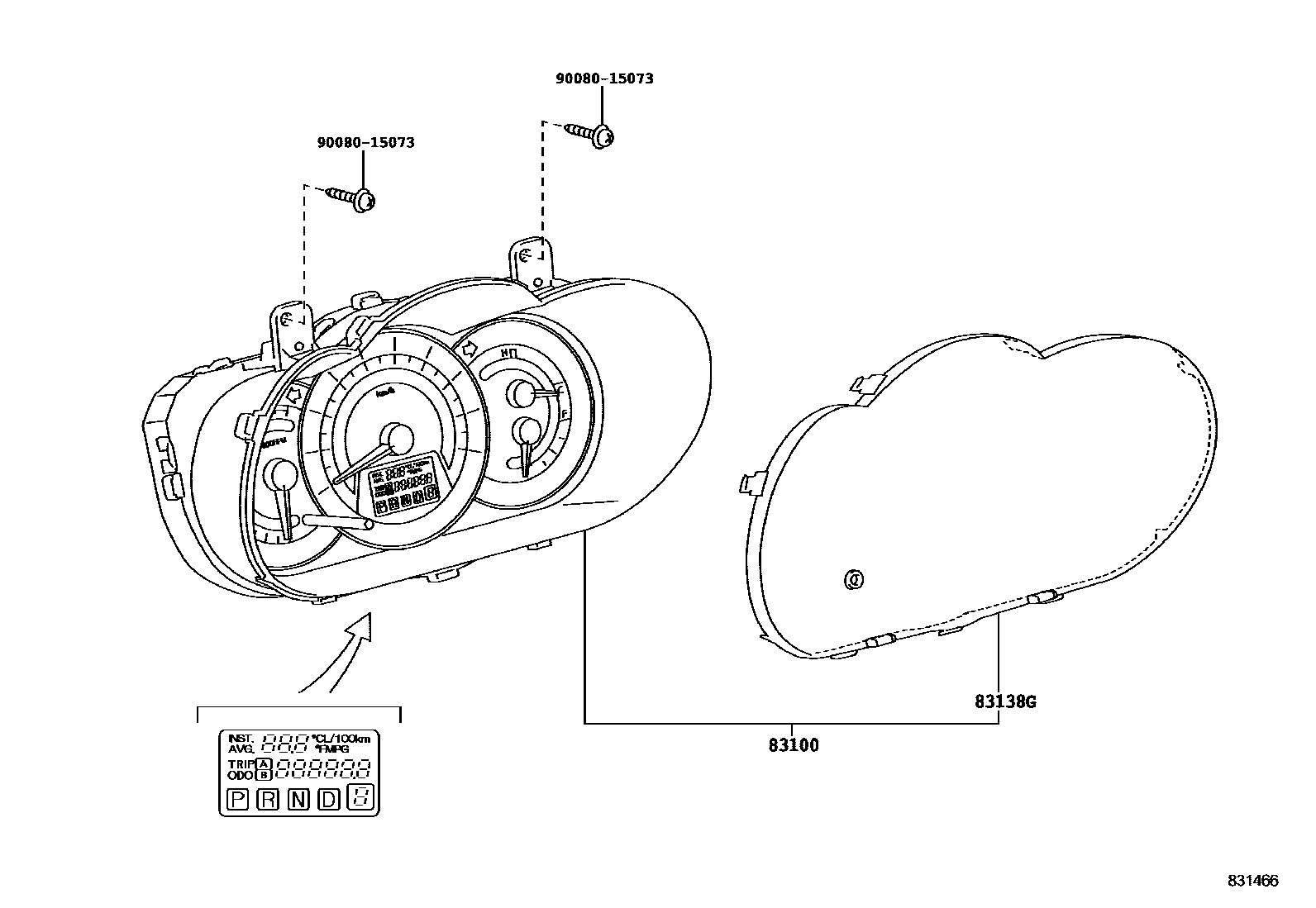 Toyota RAV4 仪表 EPC diagram — 831466