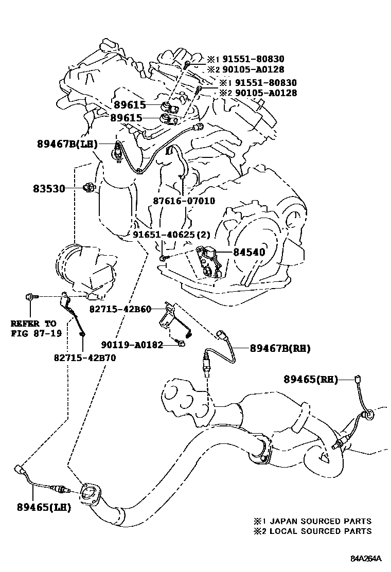 Toyota RAV4 开关和继电器和ECU EPC diagram — 84A264A