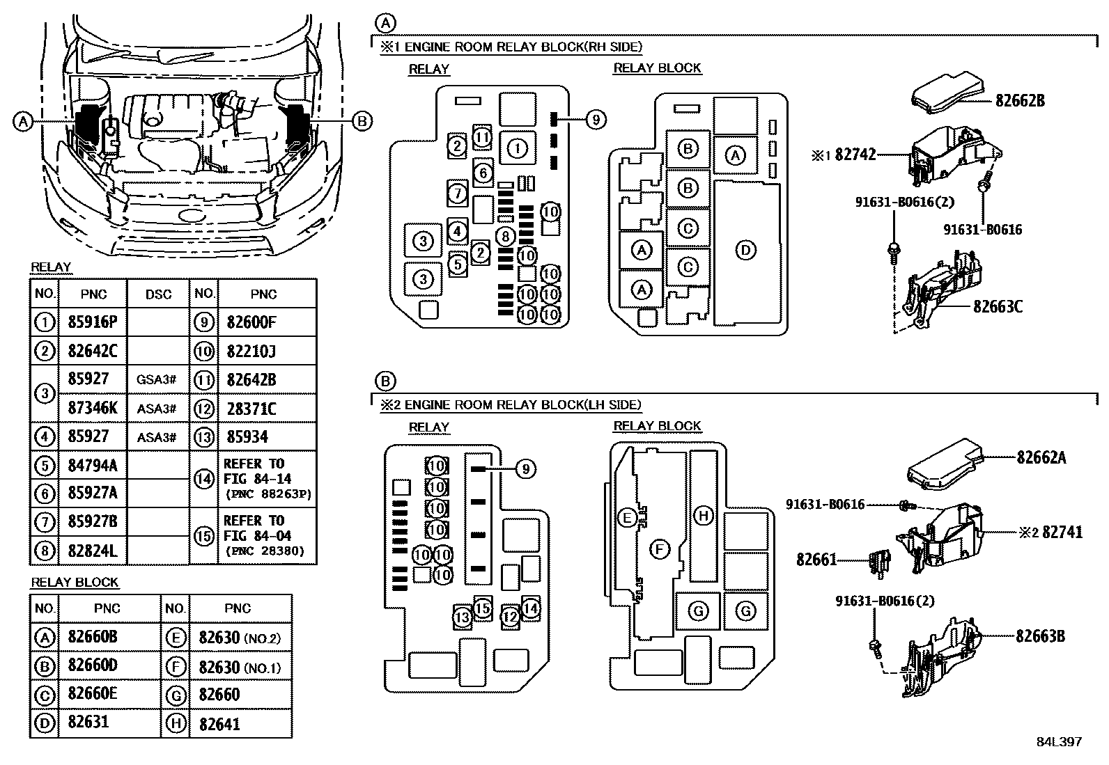 Toyota RAV4 开关和继电器和ECU EPC diagram — 84L397