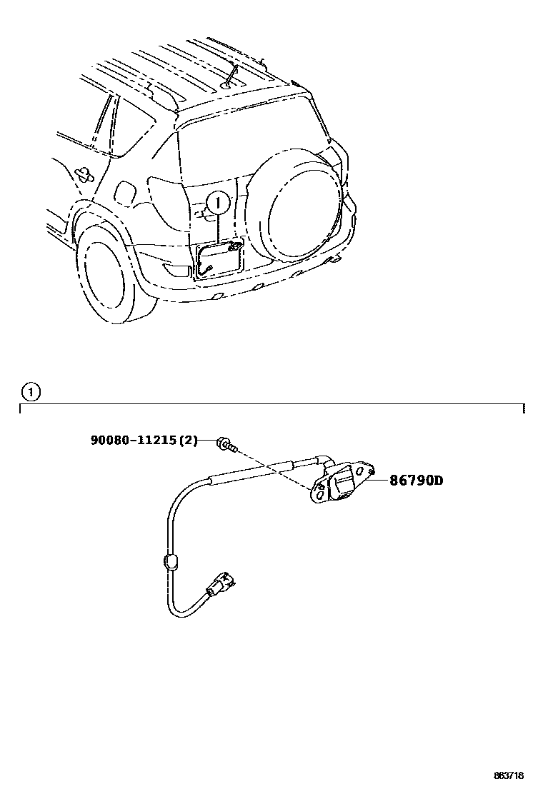 Toyota RAV4 倒车影像和摄像头 EPC diagram — 863718