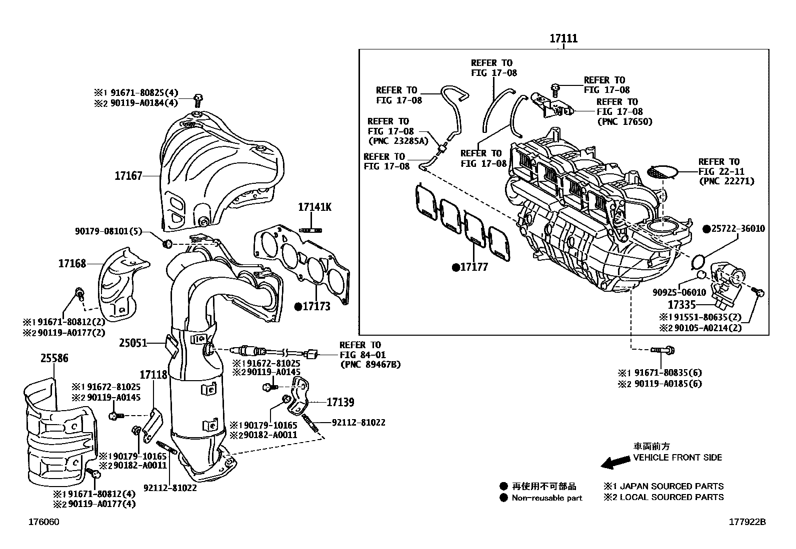 Toyota RAV4 Manifold EPC diagram — 177922B