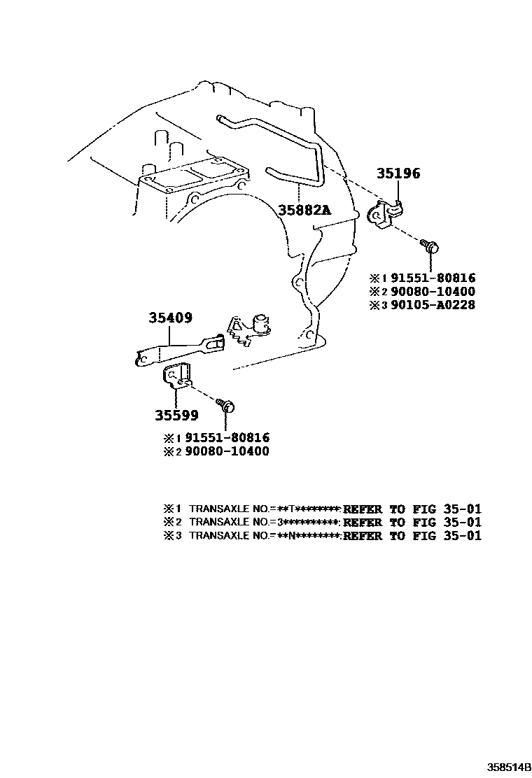 Toyota RAV4 阀体和滤油网(ATM) EPC diagram — 358514B