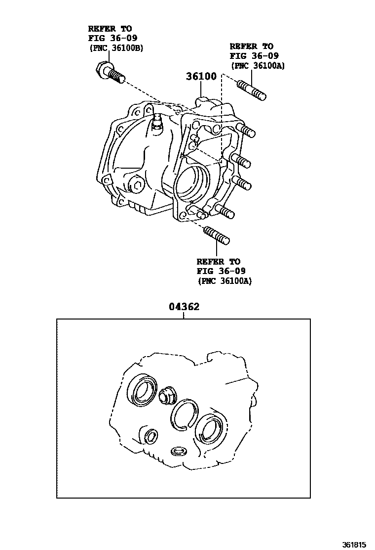 Toyota RAV4 Transfer Assembly & Gasket Kit EPC diagram — 361815