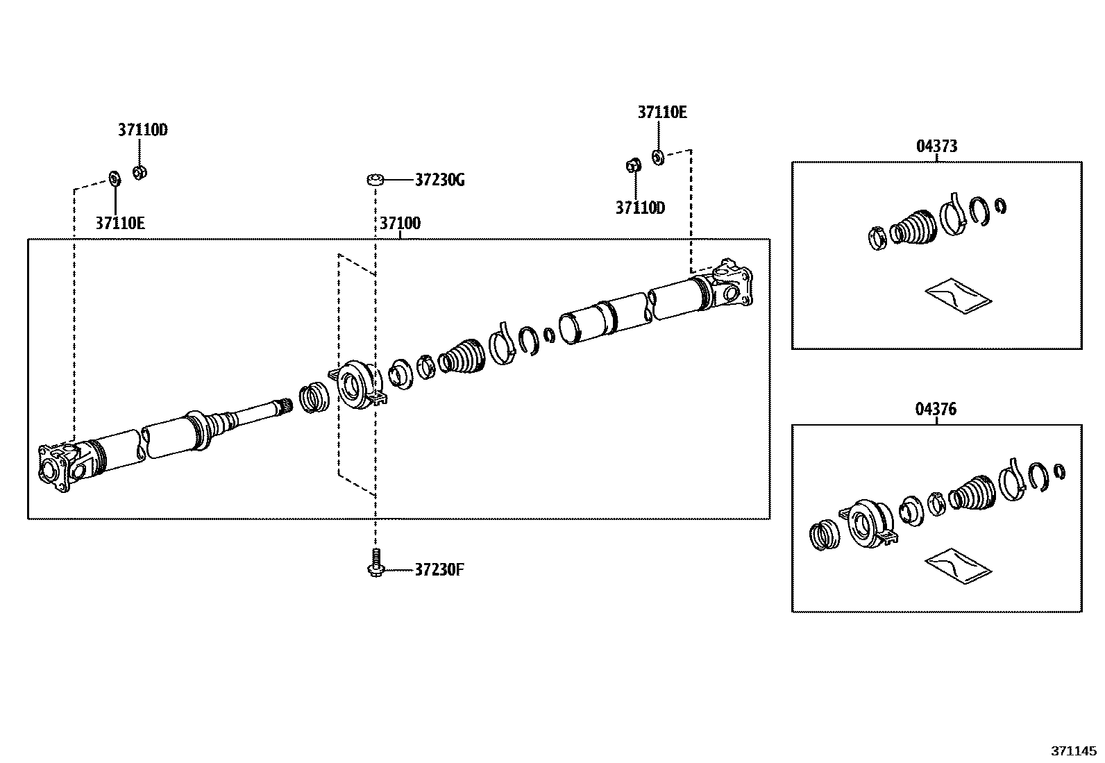 Toyota RAV4 Propeller Shaft & Universal Joint EPC diagram — 371145