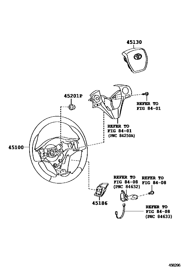 Toyota RAV4 Steering Wheel EPC diagram — 456296