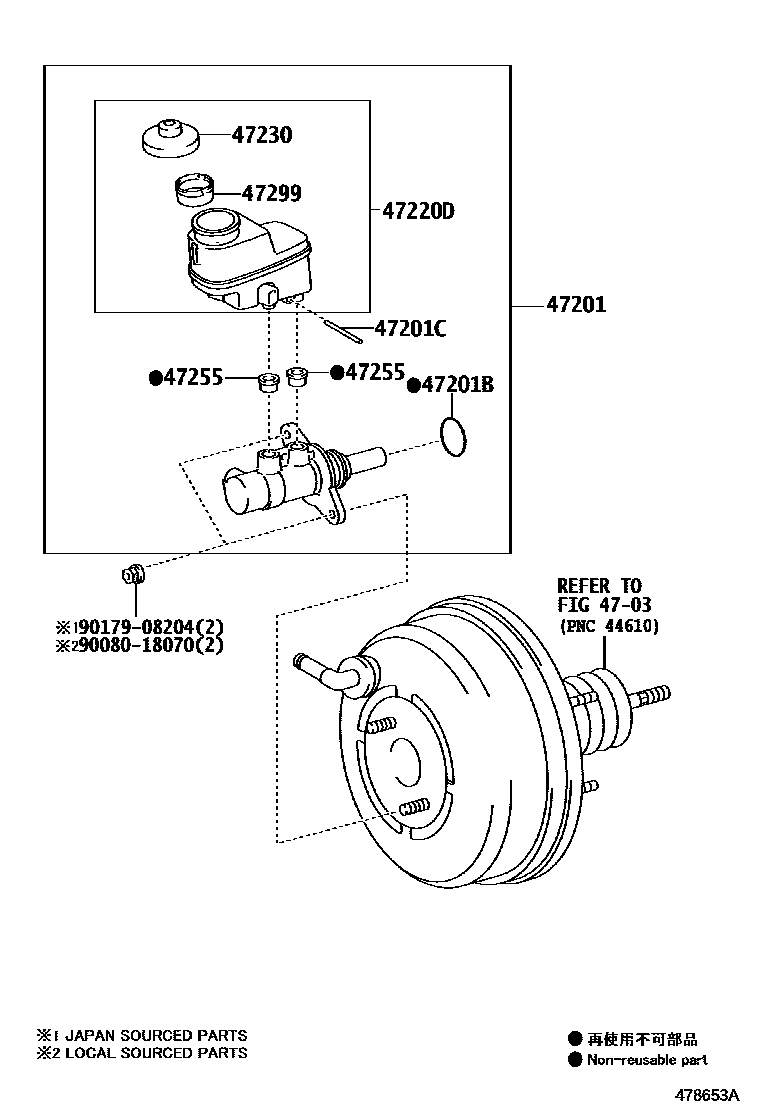 Toyota RAV4 制动总泵 EPC diagram — 478653A