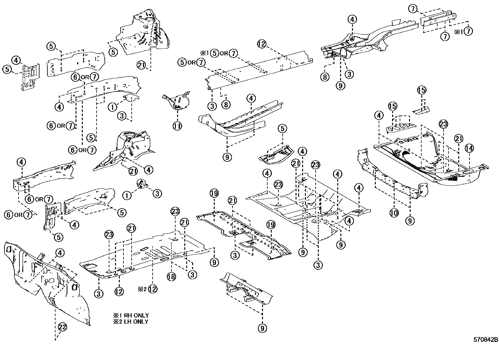 Toyota RAV4 hole plug EPC diagram — 570842B