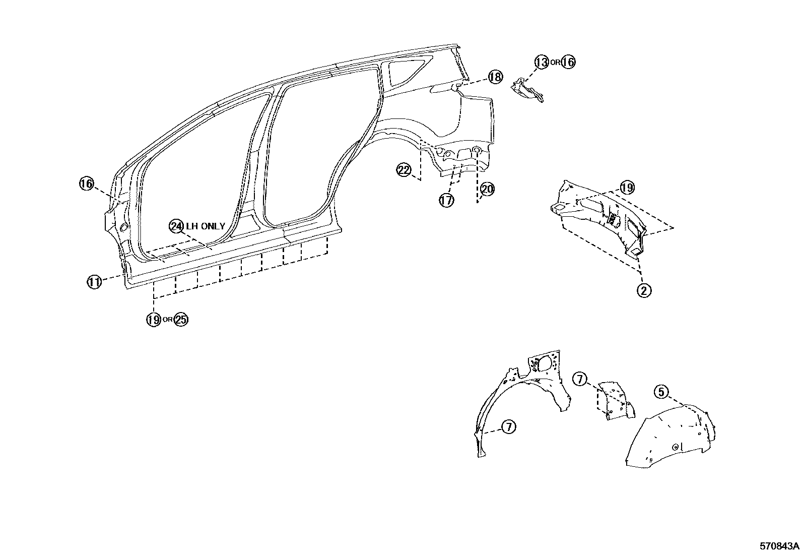Toyota RAV4 hole plug EPC diagram — 570843A
