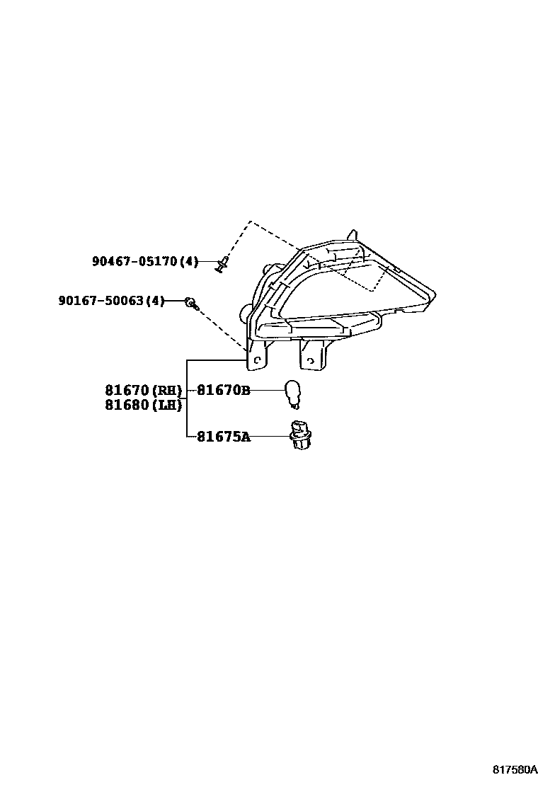 Toyota RAV4 倒车灯 EPC diagram — 817580A