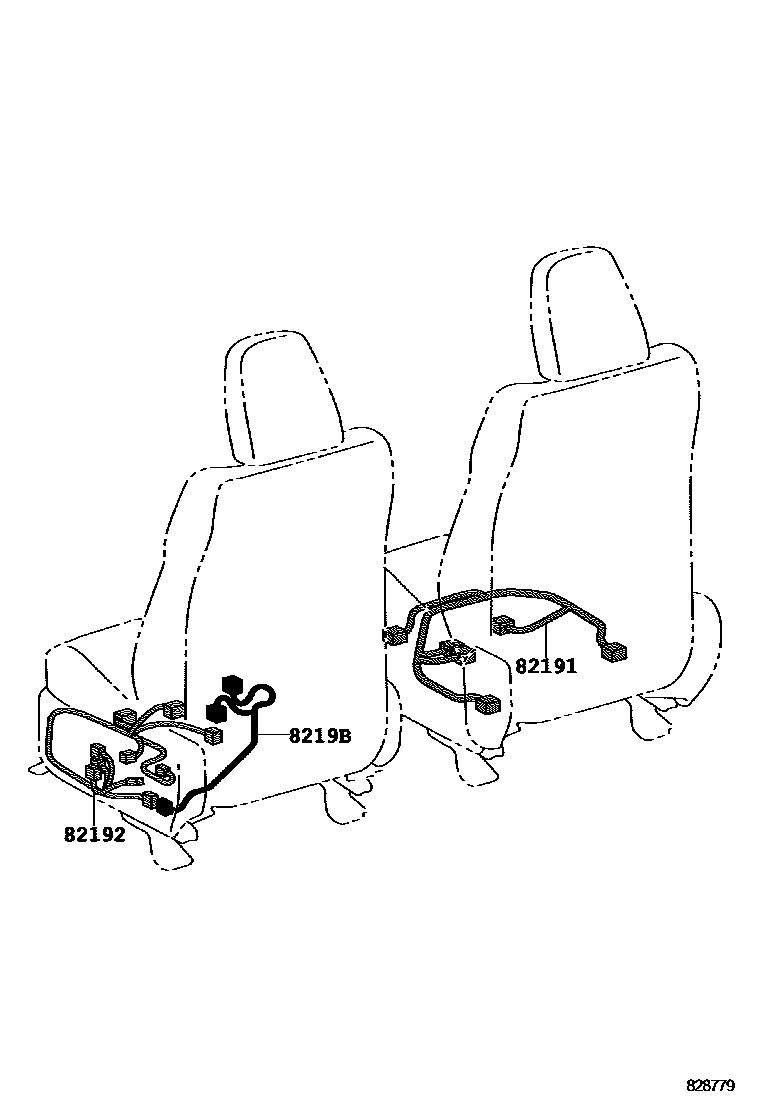 Toyota RAV4 线束和卡夹 EPC diagram — 828779
