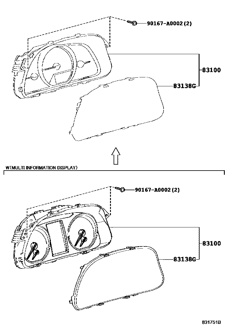 Toyota RAV4 仪表 EPC diagram — 831751B