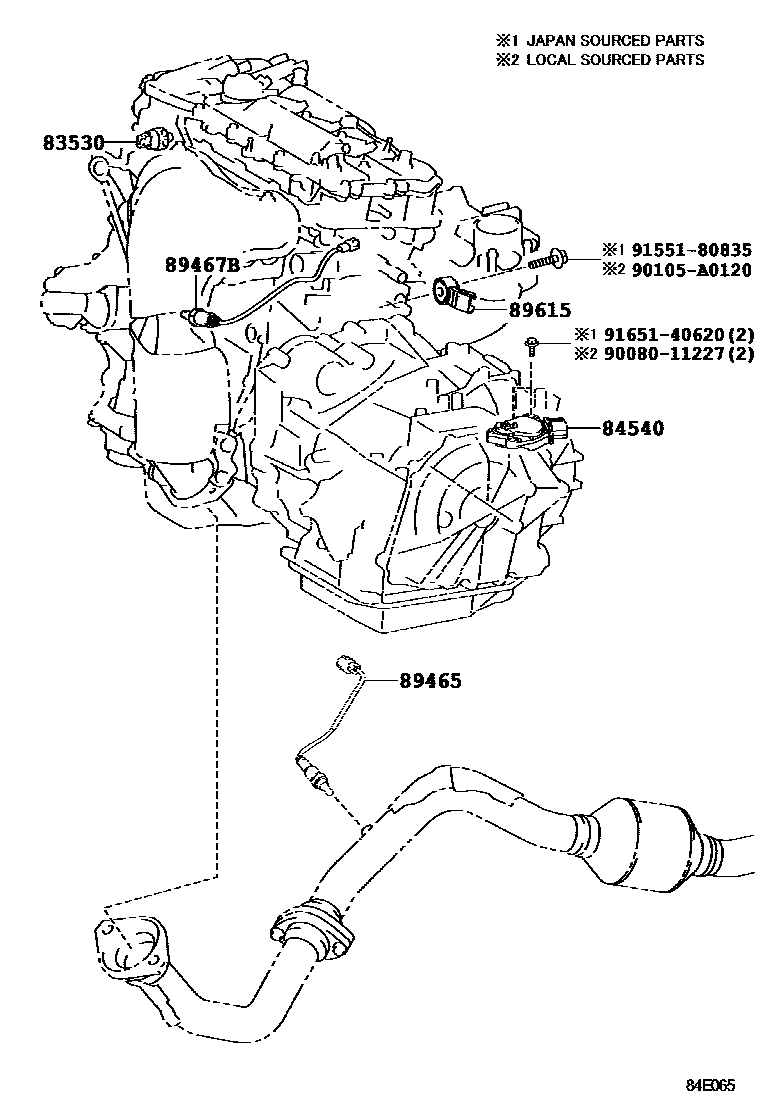 Toyota RAV4 开关和继电器和ECU EPC diagram — 84E065