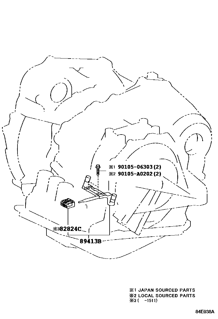 Toyota RAV4 超速档和电子控制变速器 EPC diagram — 84E038A