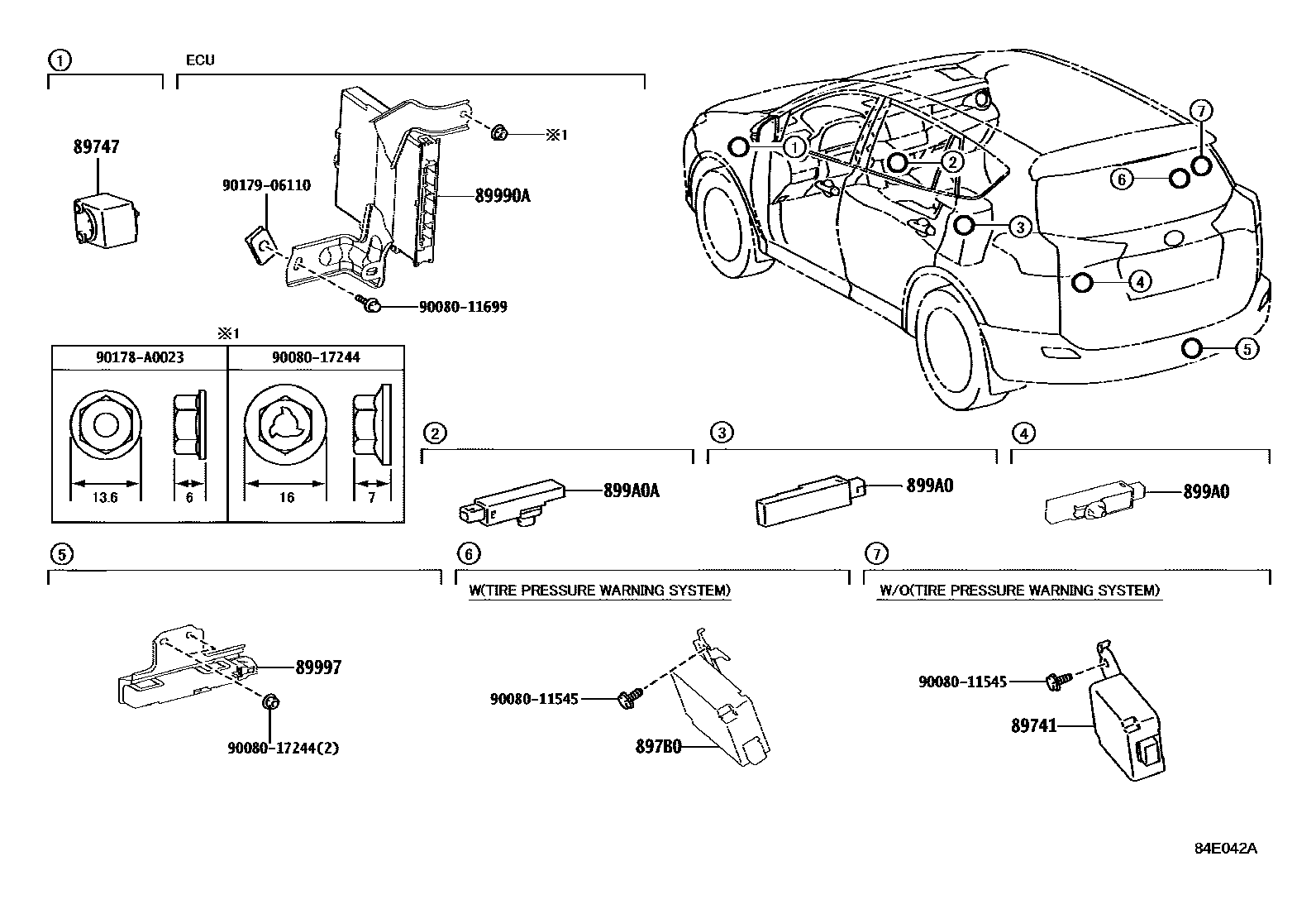 Toyota RAV4 遥控门锁 EPC diagram — 84E042A