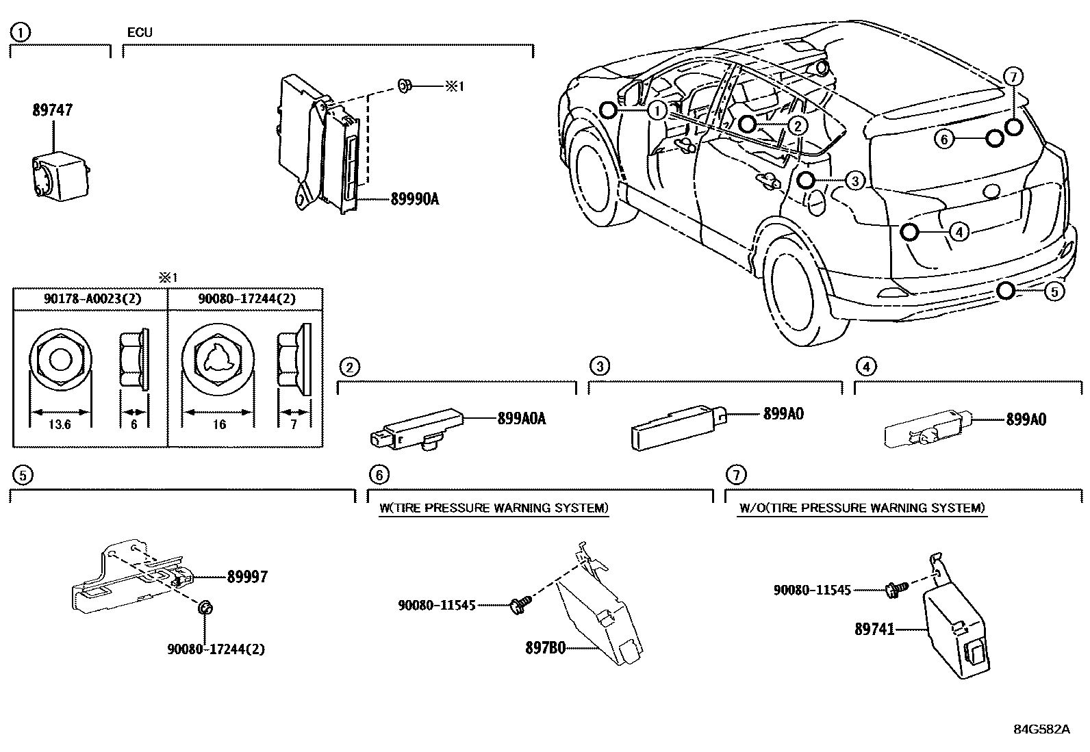 Toyota RAV4 遥控门锁 EPC diagram — 84G582A