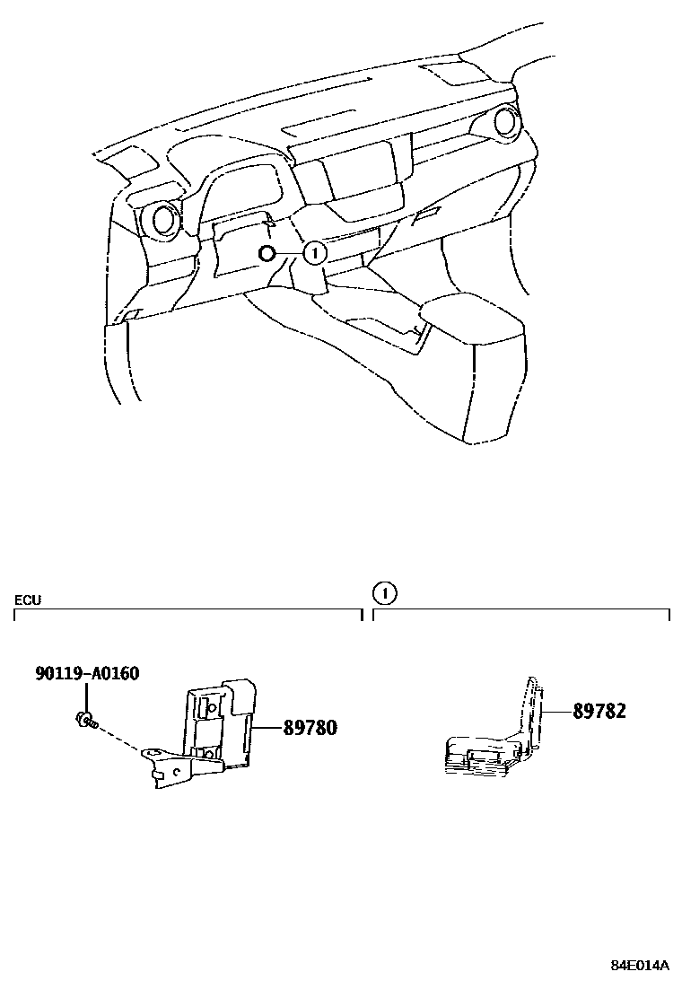 Toyota RAV4 防盗装置 EPC diagram — 84E014A