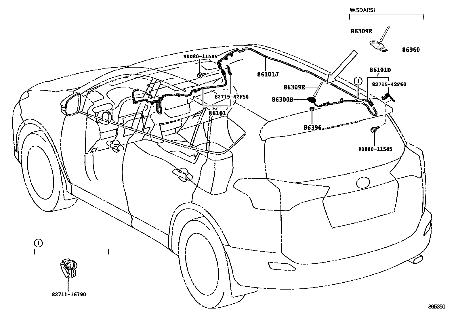 Toyota RAV4 antenna EPC diagram — 865350