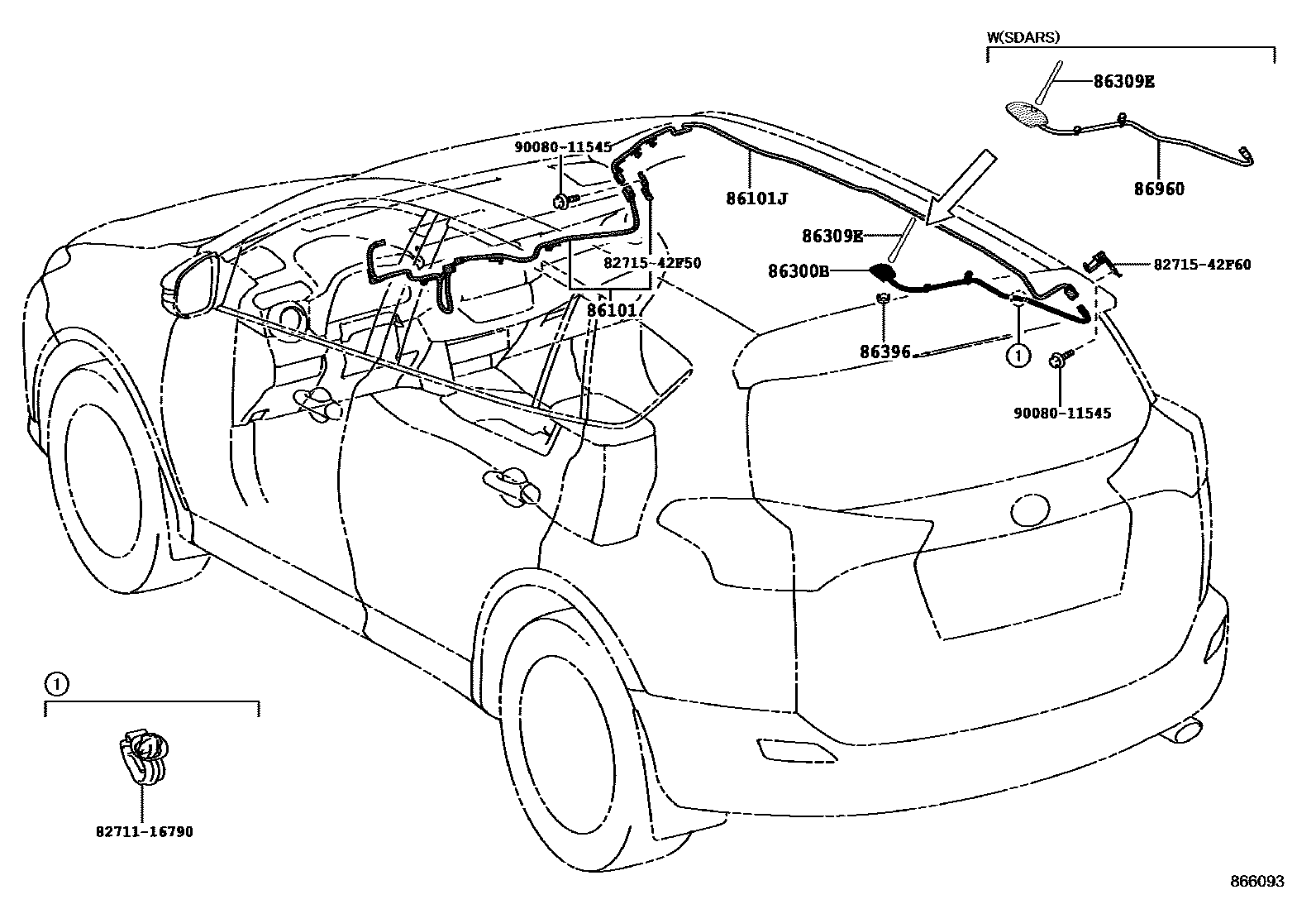 Toyota RAV4 antenna EPC diagram — 866093