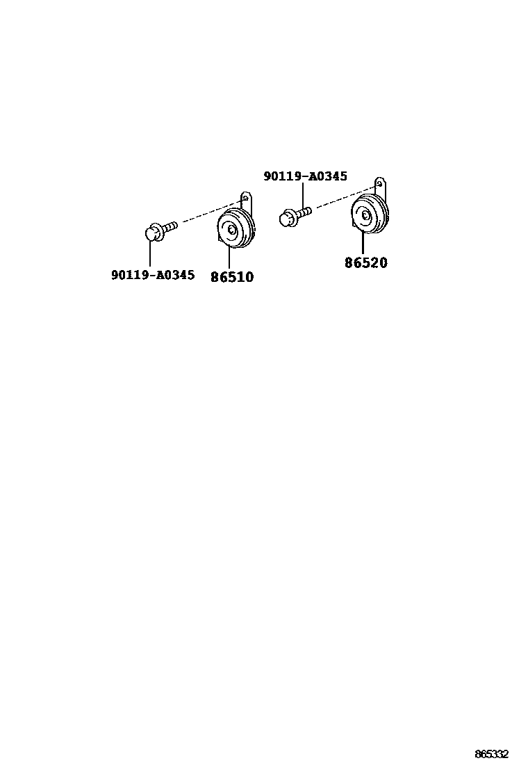 Toyota RAV4 喇叭 EPC diagram — 865332