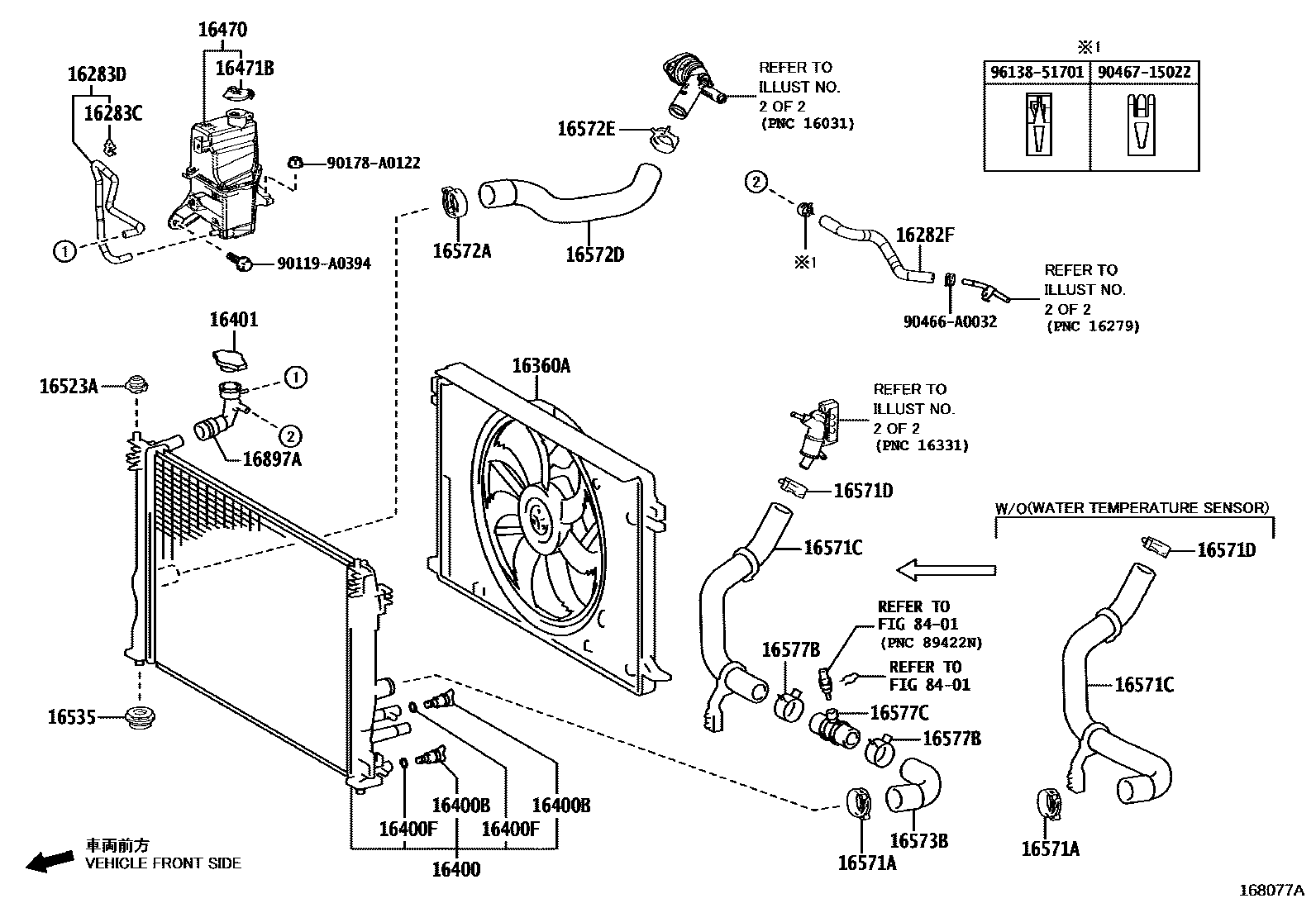 Toyota RAV4 RADIATOR & WATER OUTLET EPC diagram — 168077A