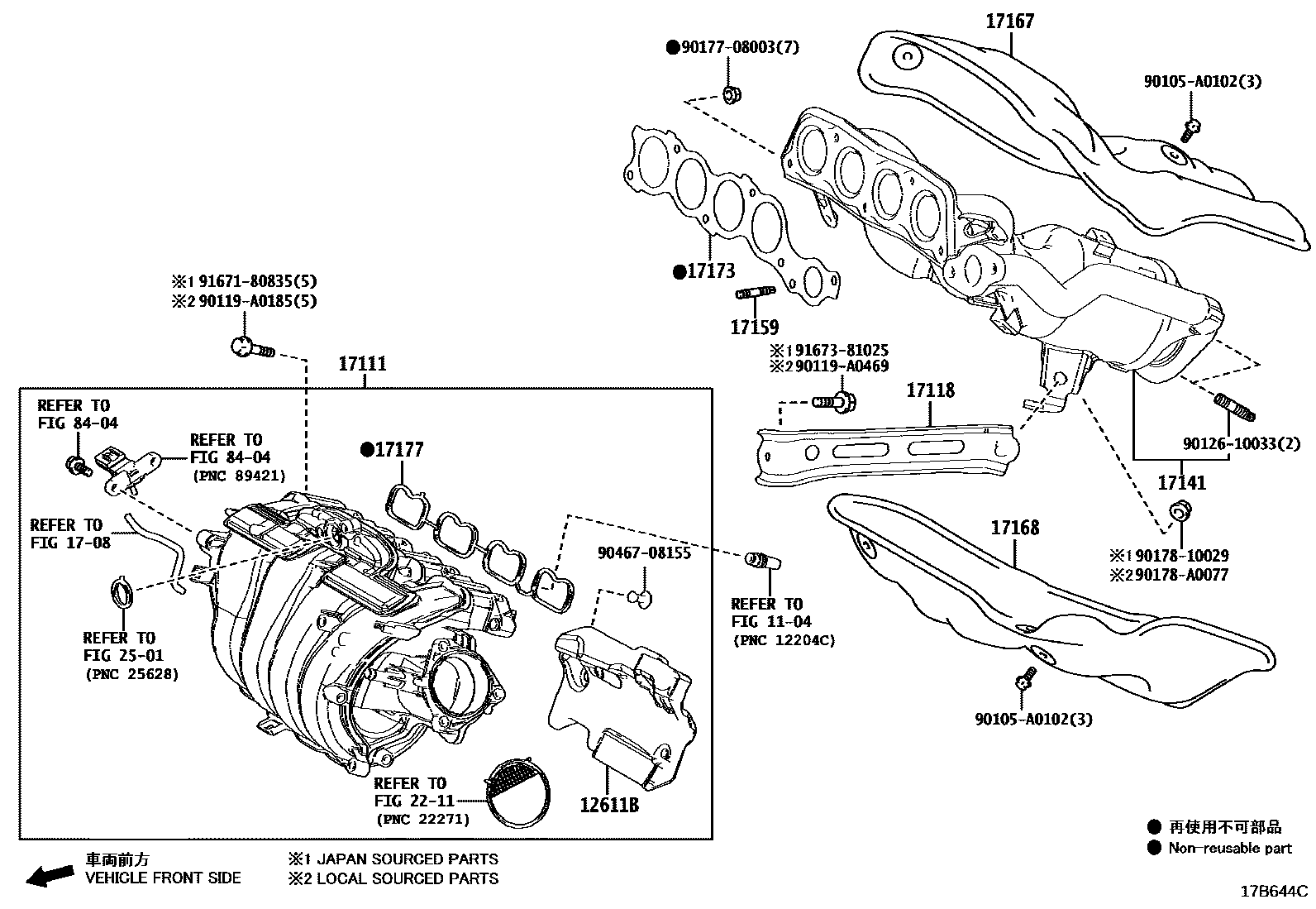 Toyota RAV4 Manifold EPC diagram — 17B644C