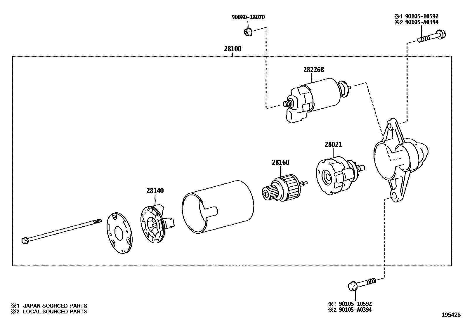 Toyota RAV4 起动机 EPC diagram — 195426