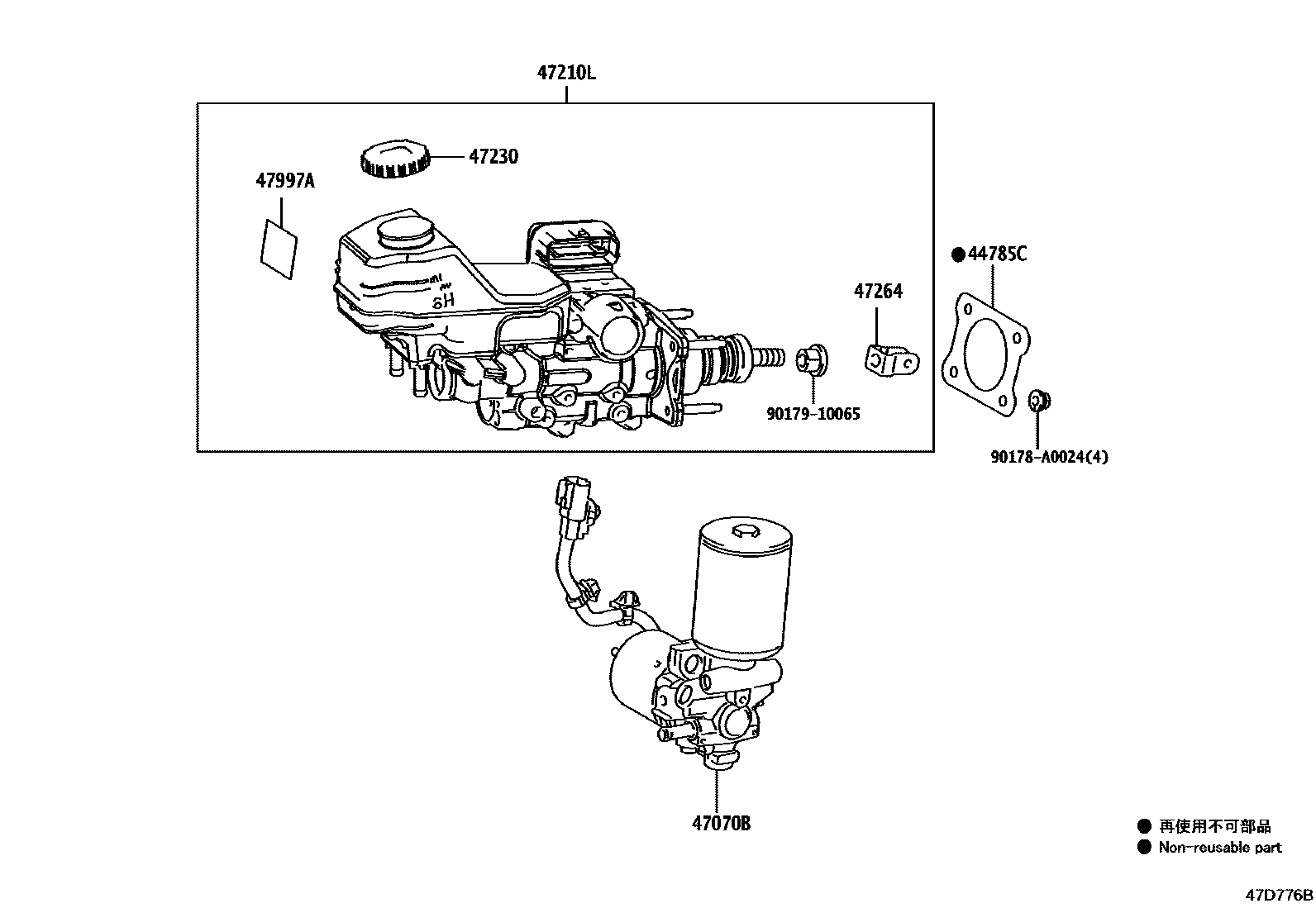 Toyota RAV4 制动总泵 EPC diagram — 47D776B