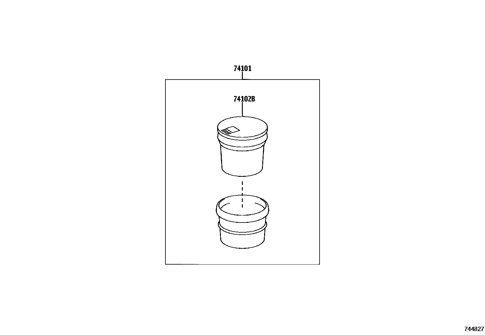 Toyota RAV4 烟灰盒 EPC diagram — 744827