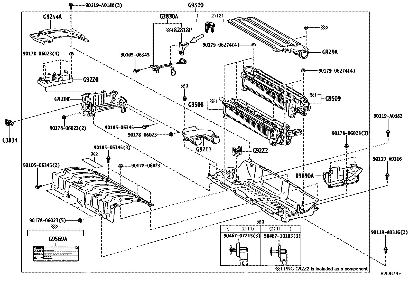 Toyota RAV4 蓄电池和蓄电池电缆 EPC diagram — 82D674F