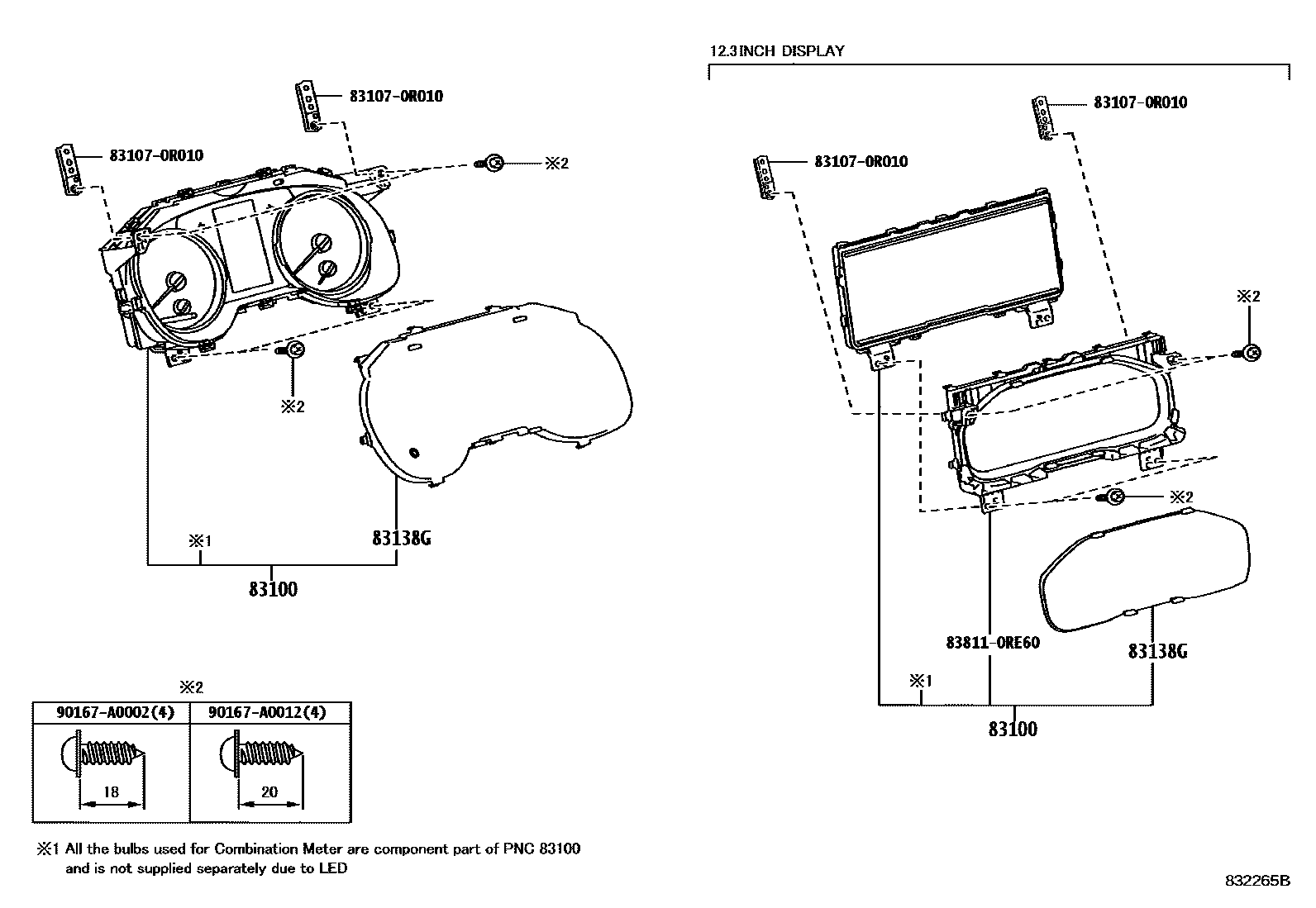 Toyota RAV4 仪表 EPC diagram — 832265B