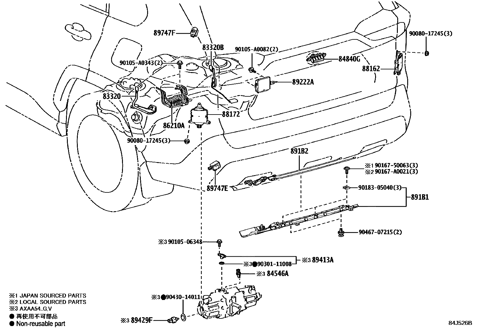 Toyota RAV4 开关和继电器和ECU EPC diagram — 84J526B