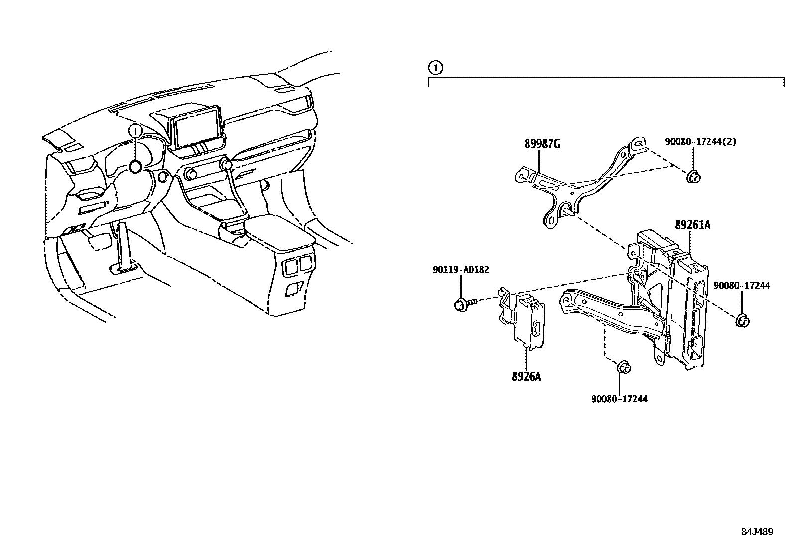 Toyota RAV4 电子控制系统 EPC diagram — 84J489