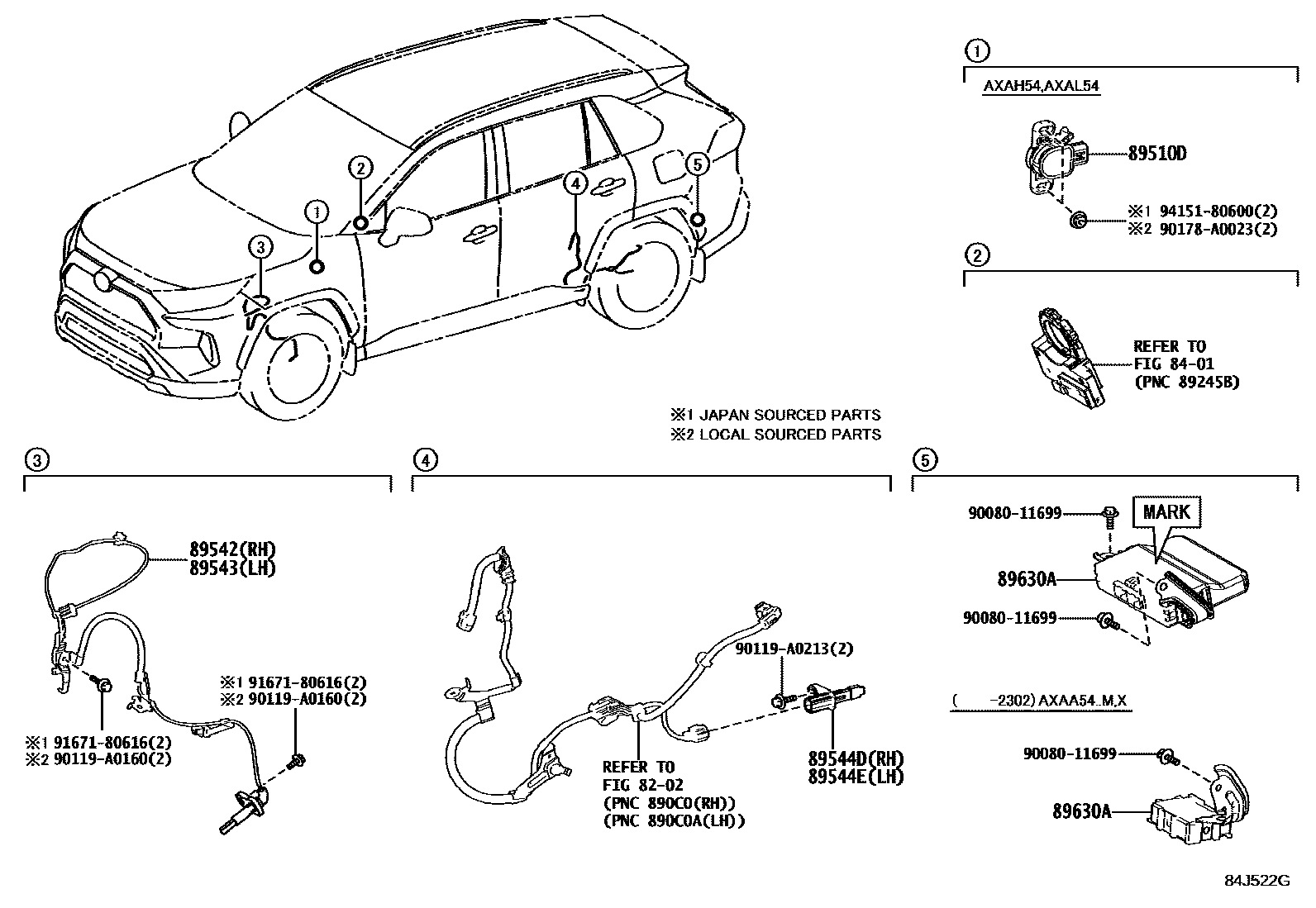 Toyota RAV4 ABS 和 VSC EPC diagram — 84J522G
