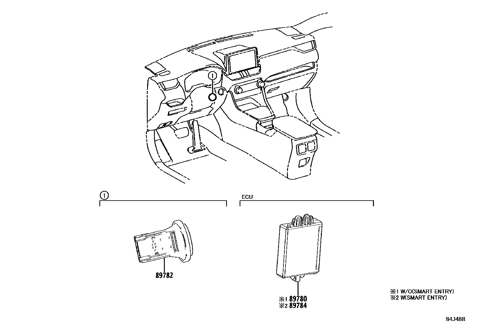 Toyota RAV4 防盗装置 EPC diagram — 84J488