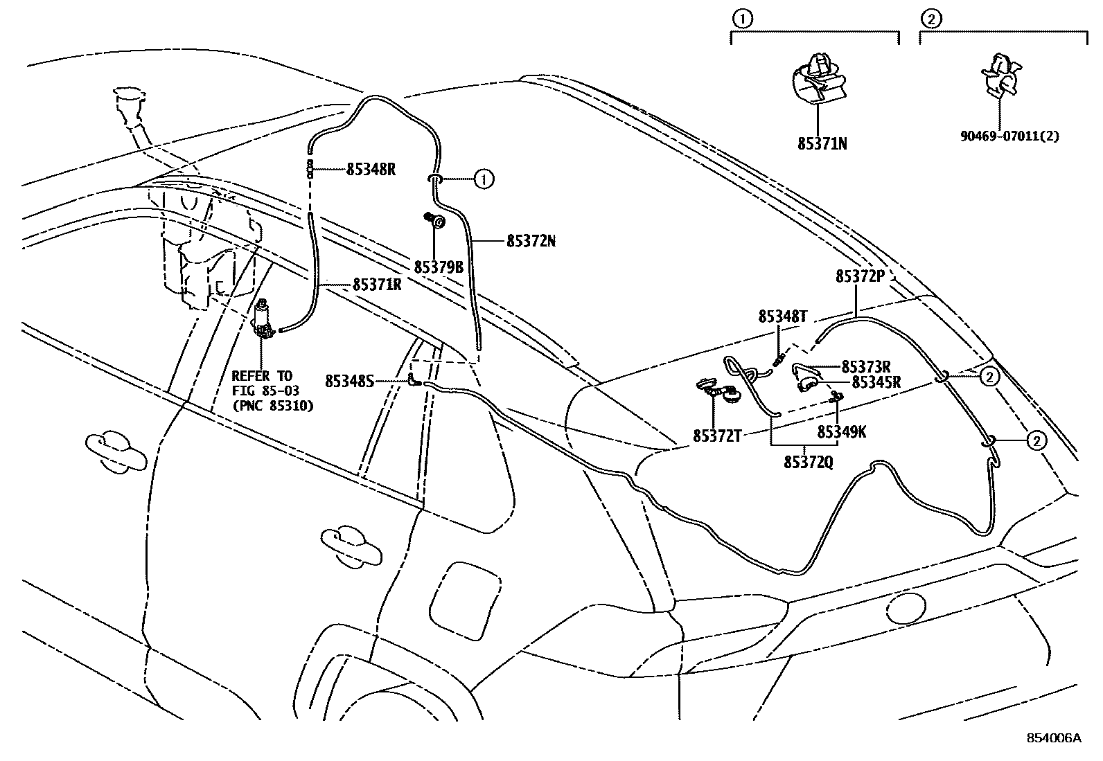 Toyota RAV4 后清洗器 EPC diagram — 854006A
