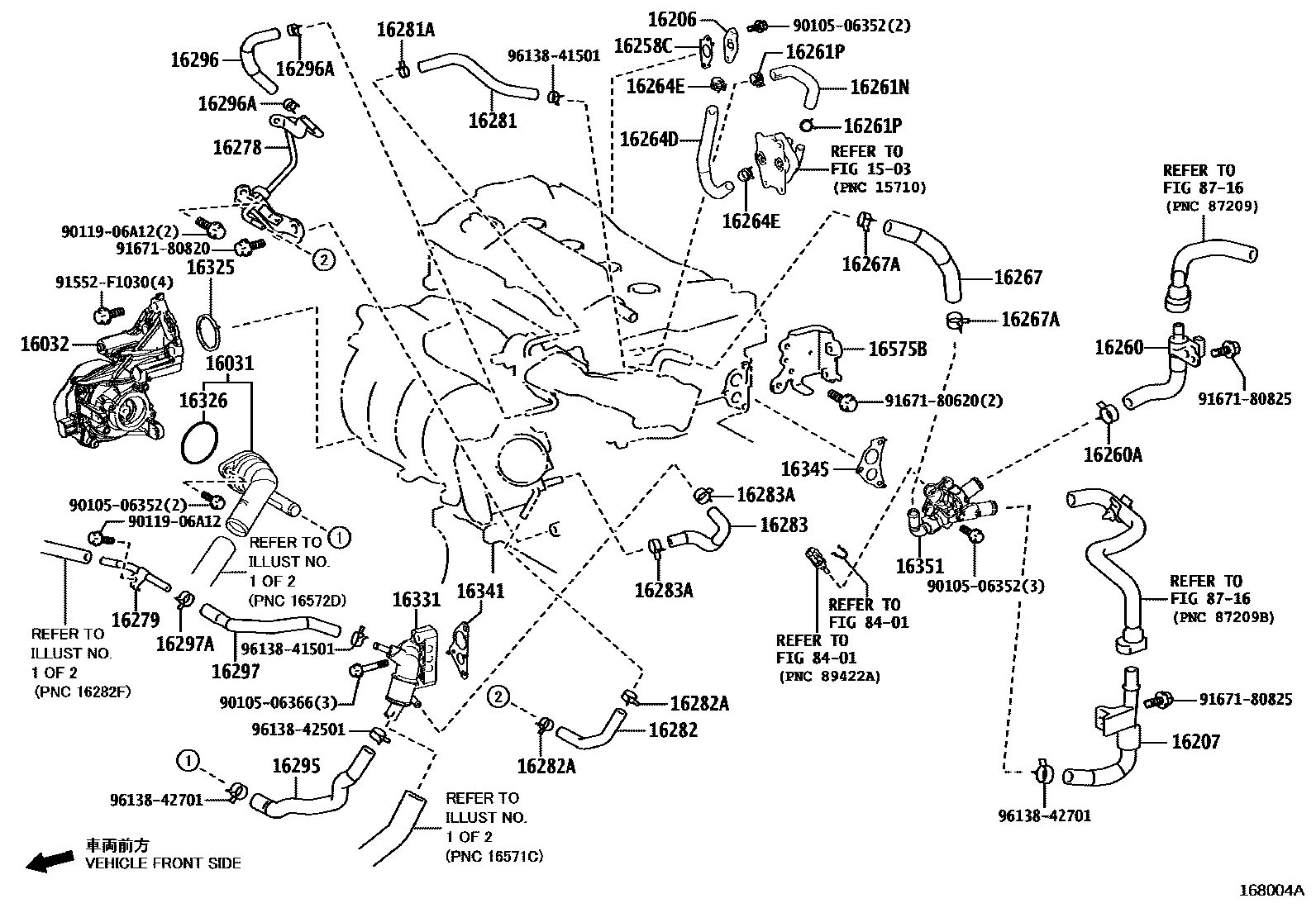 Toyota RAV4 RADIATOR & WATER OUTLET EPC diagram — 168004A