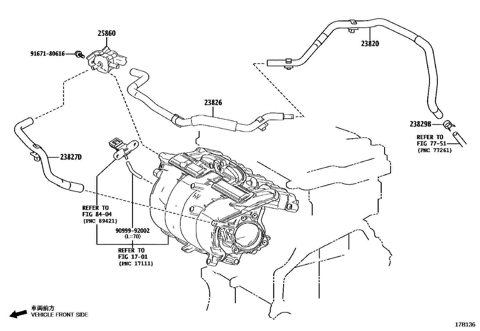Toyota RAV4 vacuum tube EPC diagram — 17B136