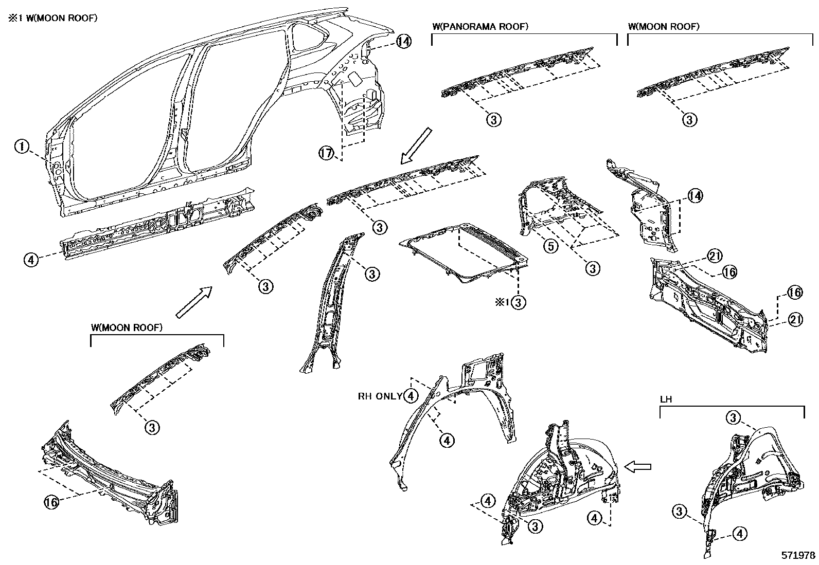 Toyota RAV4 hole plug EPC diagram — 571978