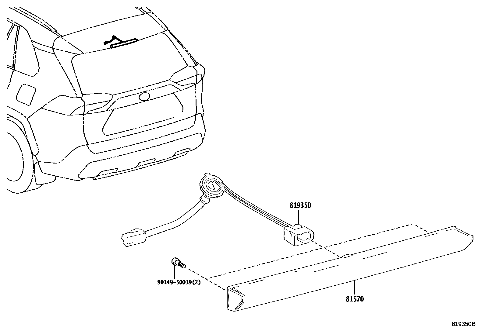 Toyota RAV4 高位刹车灯 EPC diagram — 819350B