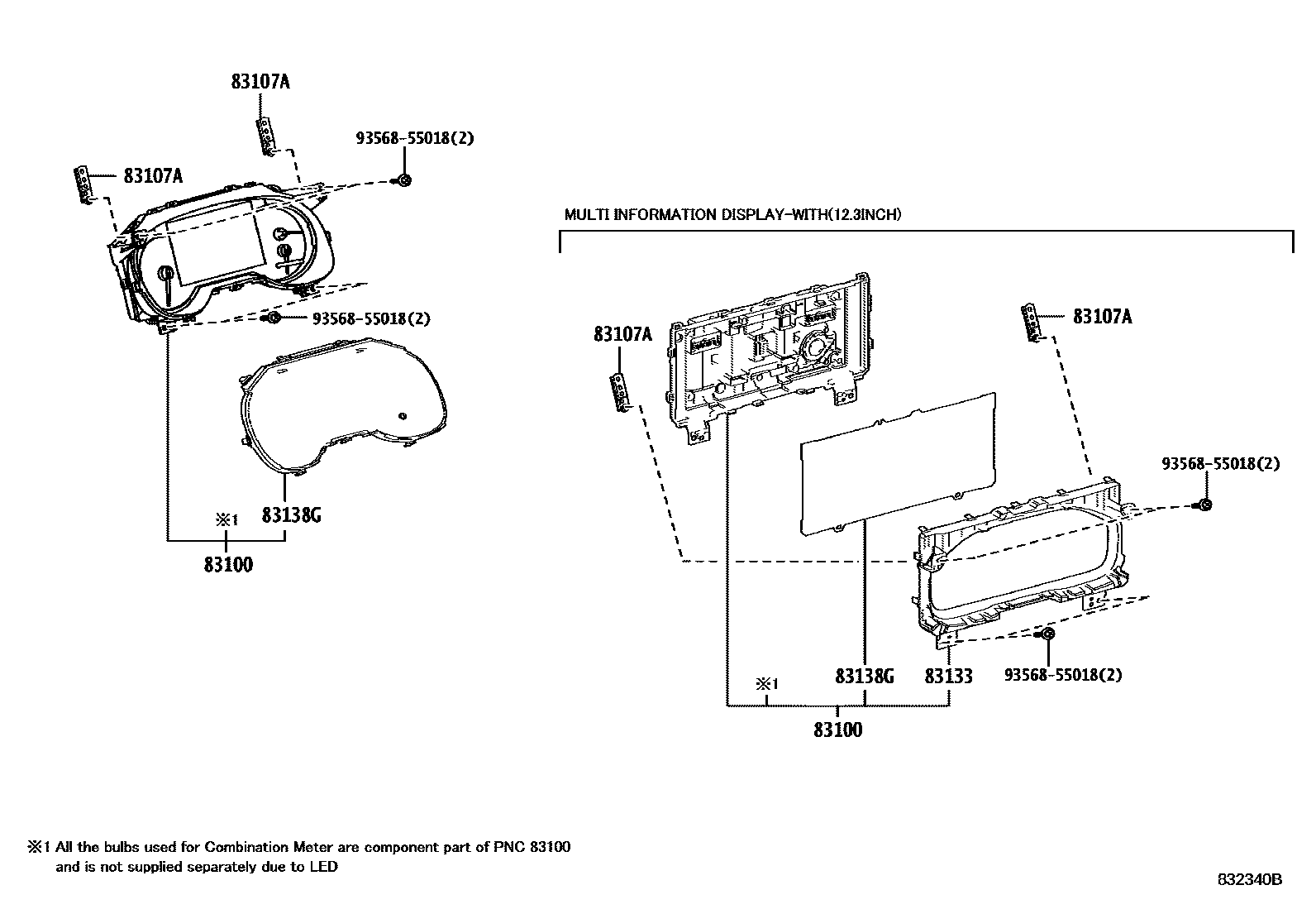 Toyota RAV4 仪表 EPC diagram — 832340B