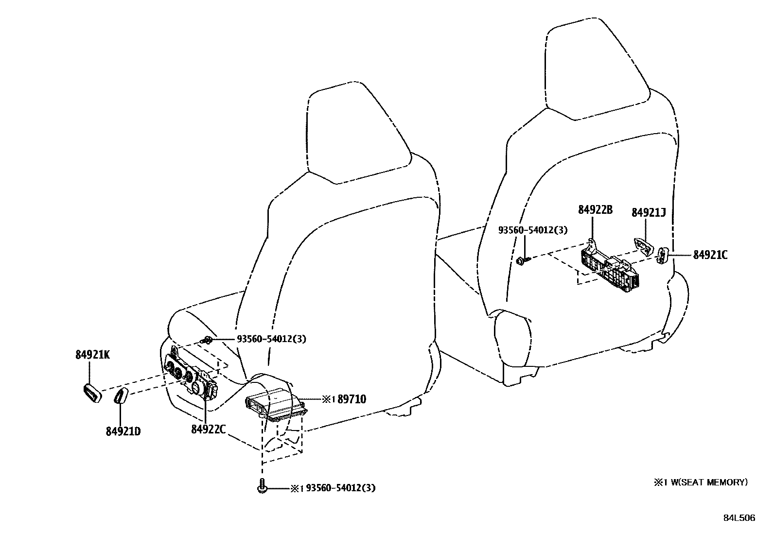 Toyota RAV4 开关和继电器和ECU EPC diagram — 84L506